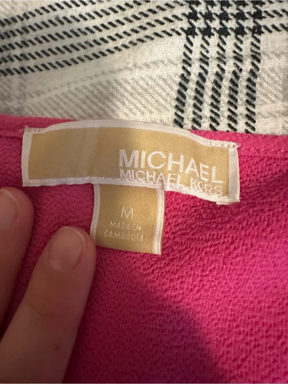 Michael Kors Hot Pink V-Neck Flutter Sleeve Blouse